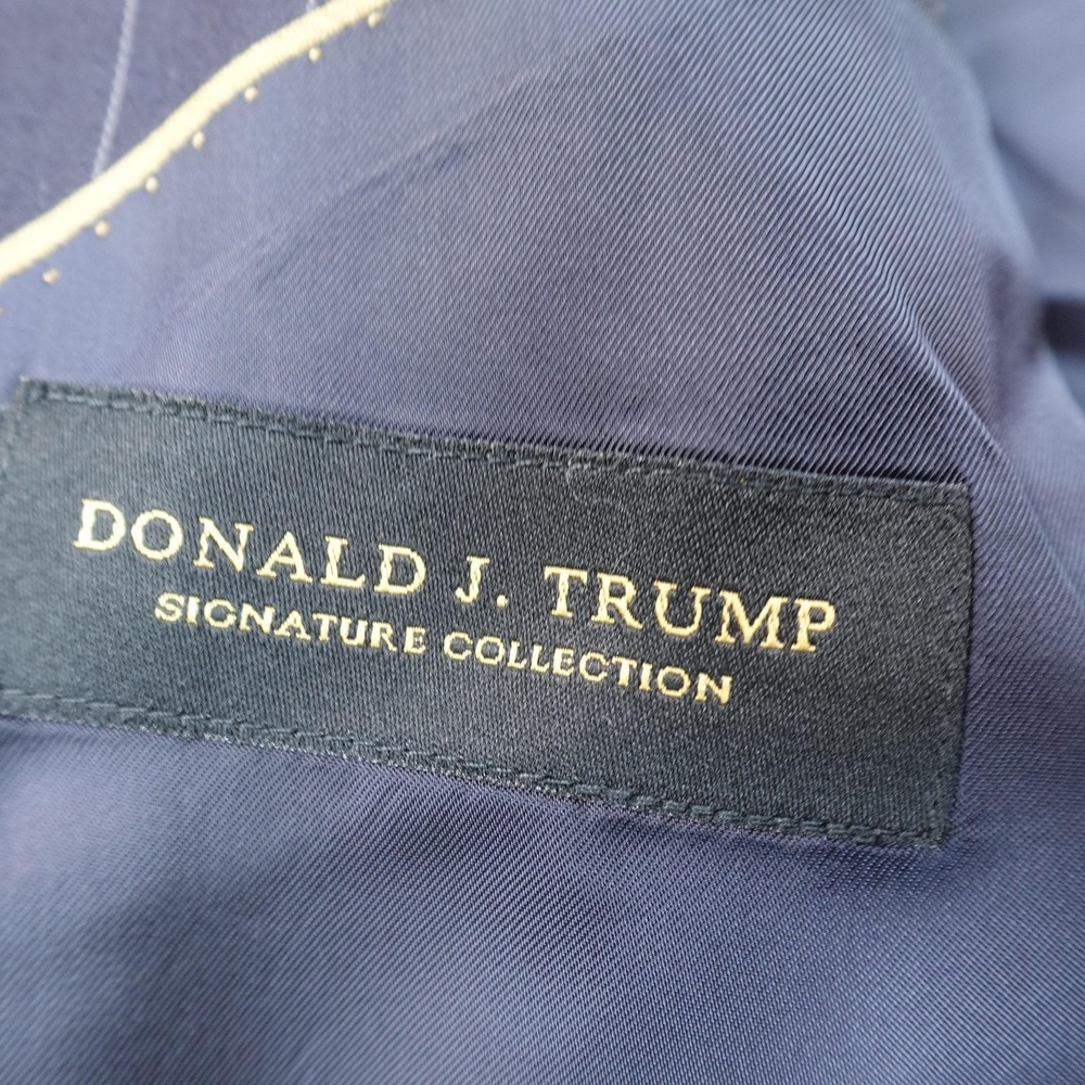 Donald J Trump Blazer Mens 40S Blue Pinstripe Wool Button Sport Coat Suit Jacket - Picture 5 of 14